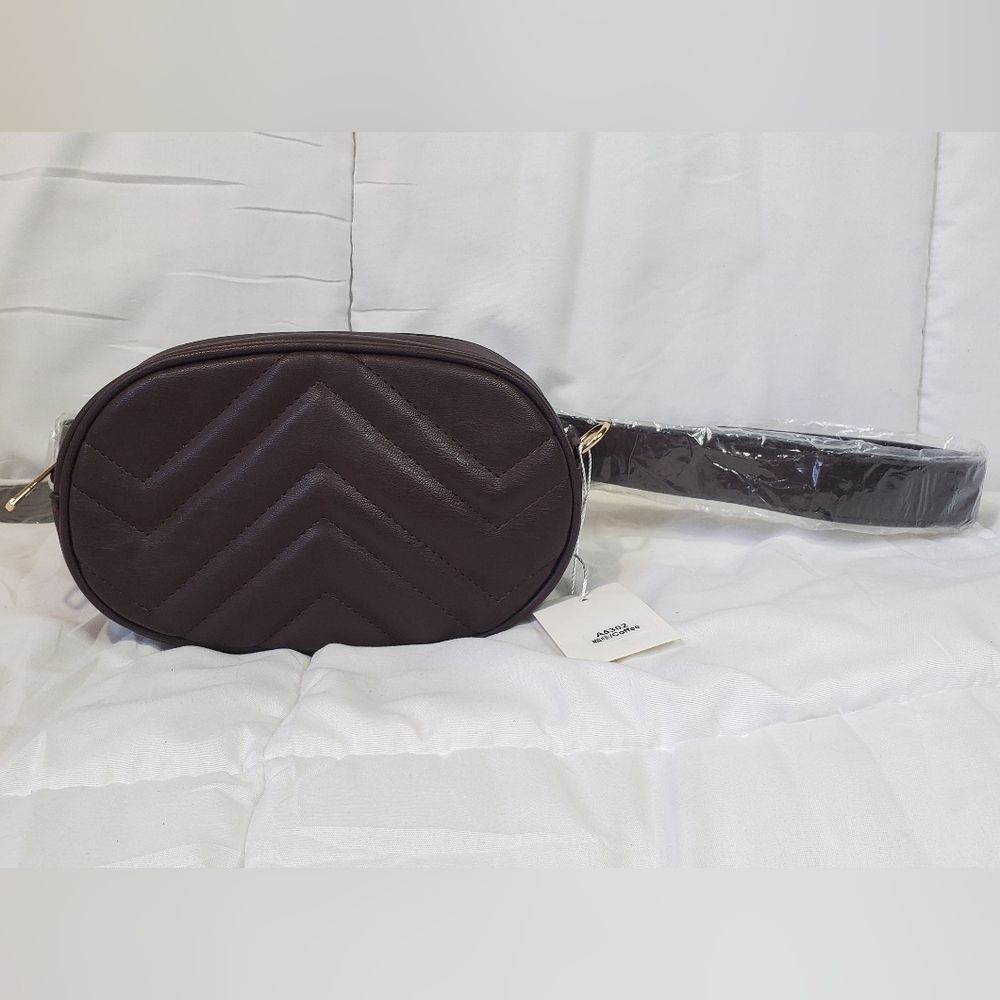 PU Round Waist / Chest Bag Mocha